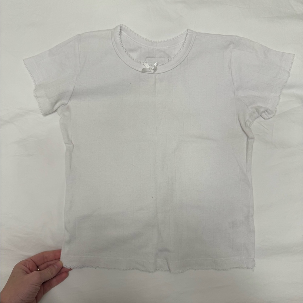 Daily Drills White Pointelle Baby Tee